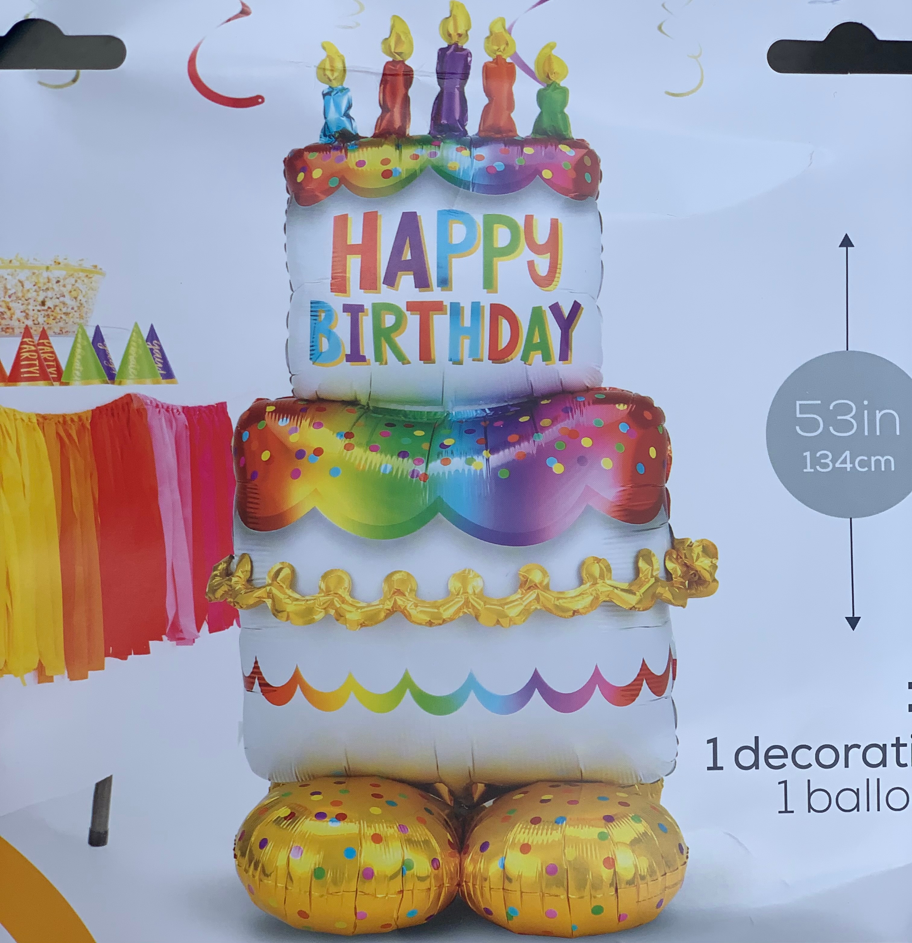 Show Stopping 53 Inch Standing Birthday Balloon